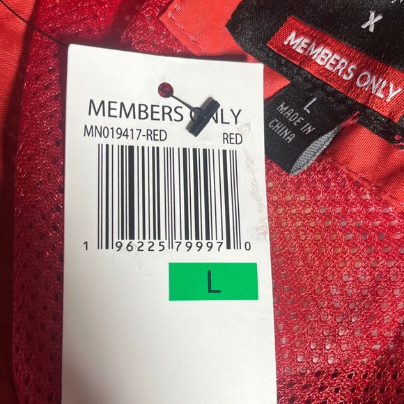 Members Only South Park Mens Red Windbreaker Jacket MN019417 L New - Picture 6 of 8